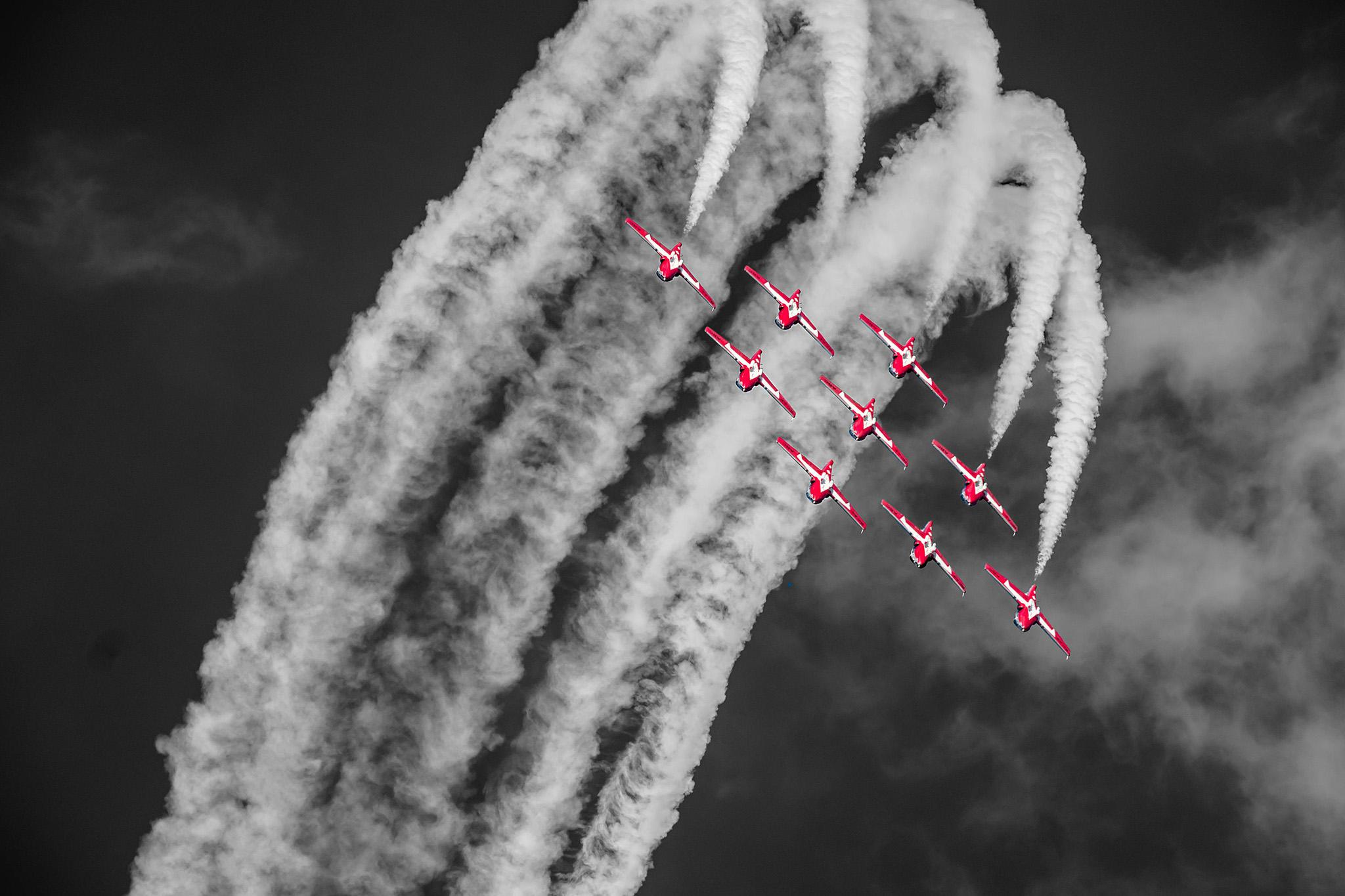 Planes flying in formation